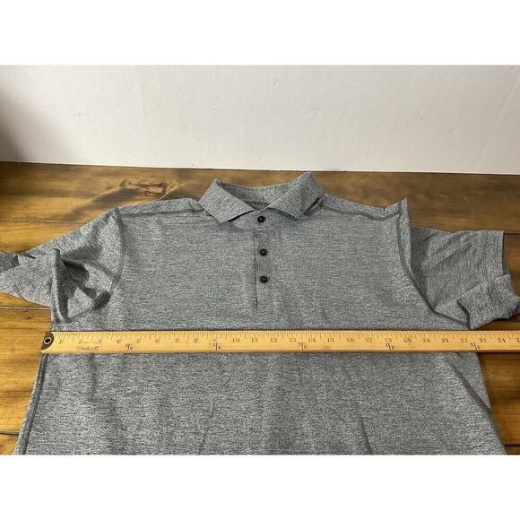 Lululemon Men’s Size 2XL Heathered Gray Polo Short Sleeve Shirt - Picture 7 of 10